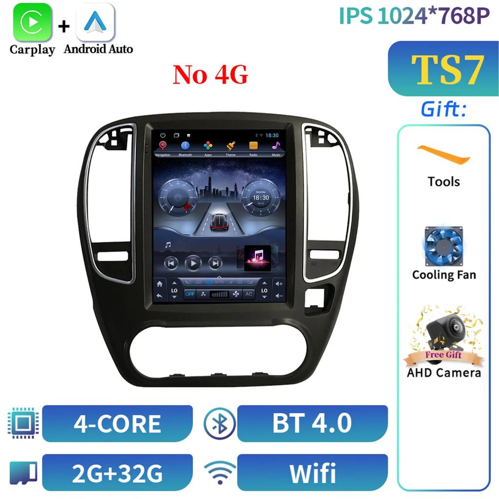 9,7-дюймовый экран для Nissan Bluebird Sylphy G11 2005-2012, автомобильный радиоприемник, мультимедиа, видеоплеер, навигация, 4G, GPS, CarPlay, Android 14