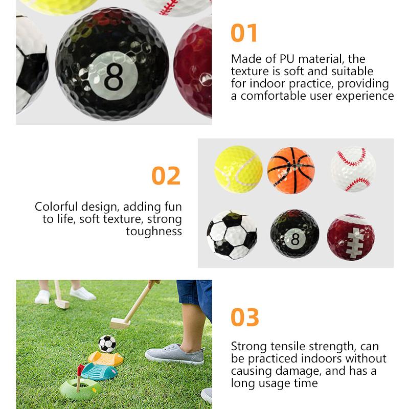 6 шт. мячи для гольфа Novel Double Ball мяч для гольфа футбольный баскетбольный мяч настольный теннис бейсбол 6 шт. принадлежности для гольфа