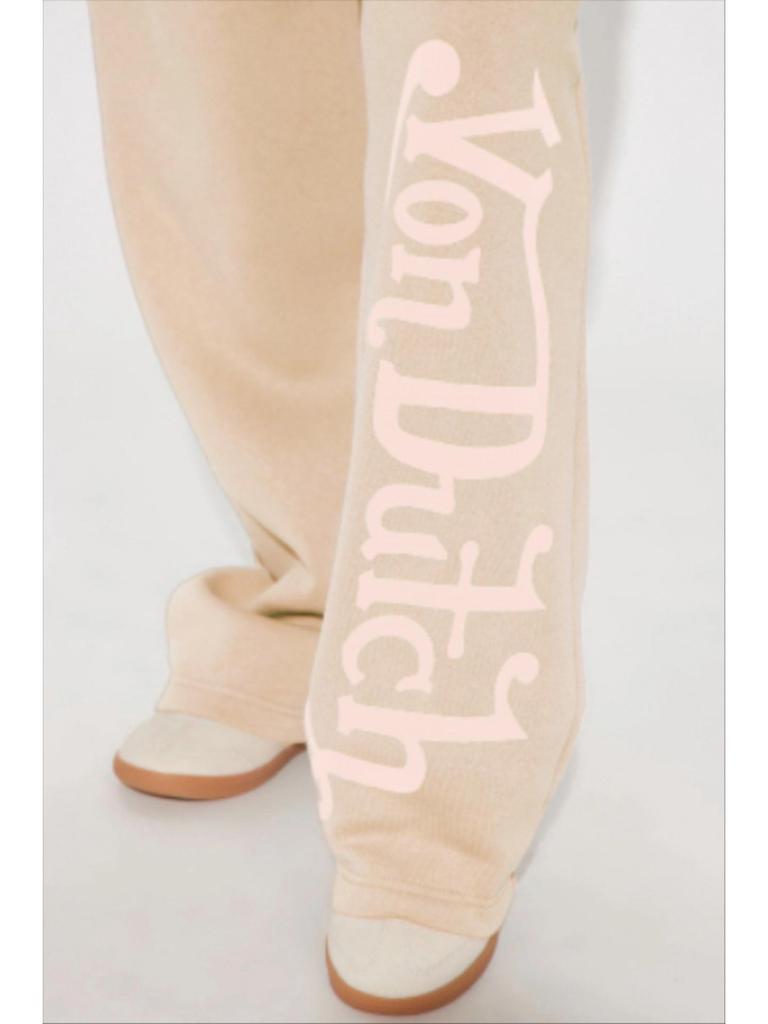 Женский комплект с принтом Von Dutch: Свободная, Повседневная и Модная Уличная Одежда для Комфортной Ежедневной Носки.