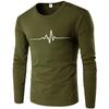 Men's Print T shirt Long Sleeve Sweatshirt Round Neck Inner Thin Base Layer Top For Spring And Autumn Male Clothing