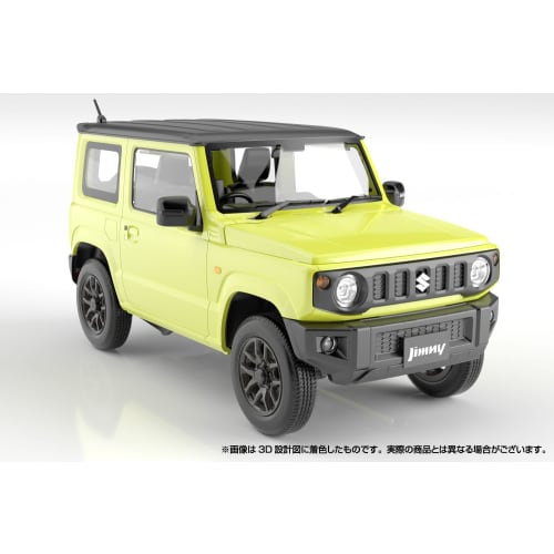 Aoshima Bunka Kyozai 1/24 Scale Rakupla Snap Car Series No. 03-KY JB64 Jimny 2018 Kinetic Yellow Pre-Colored Plastic Model Kit (Car)