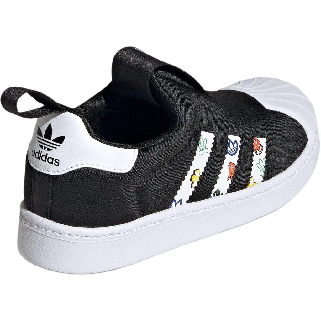 adidas Оригинальные Superstar 360 Ткань из синтетической кожи Универсальные Удобные Простые Низкие Детские Кеды для Скейтбординга Детские Кроссовки Черные JS0687