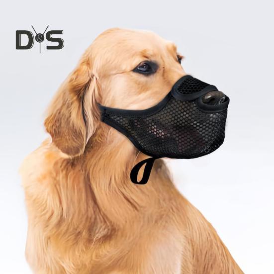 Dog Muzzle for Large Medium Small Dogs Mesh Muzzle with Front Opening Design Breathable Dog Muzzle with Adjustable Strap for Preventing Biting