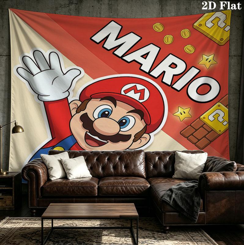Super Mario Wall Tapestry Aesthetic Wall Hanging Printed Fabric Blanket Decorative Tapestries For Bedroom Living Room Home Decor