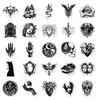 50 Black and White Personalized Gothic Stickers Skull Cool Fashion Horror Series Waterproof Stickers