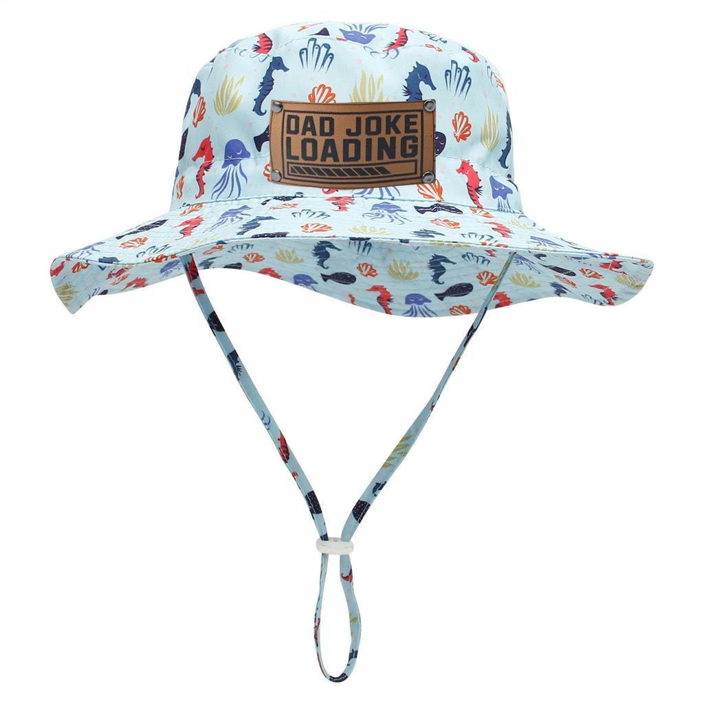 Custom Kids Hats Faux Leather Name Formulation Patch Sun Hats Boy & Girl Baby Tub Hats Beach Hats Bucket Hats