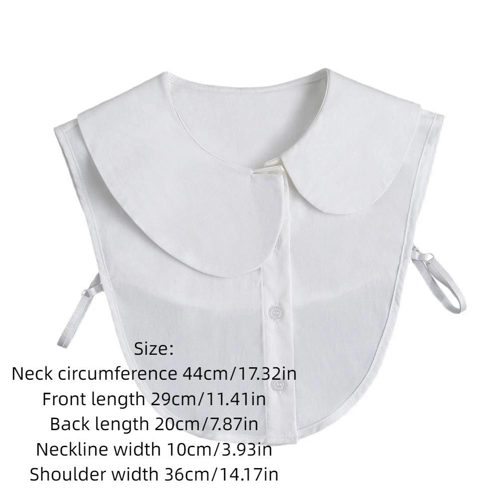 Ruffle Front Tie White Fake Collar Pure Cotton Stand-up Collar For Women Girls