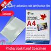 Глянцевая пленка для холодной ламинации A4, самоклеящаяся для защиты фото и закладок, 6-дюймовый образец лазерного листа