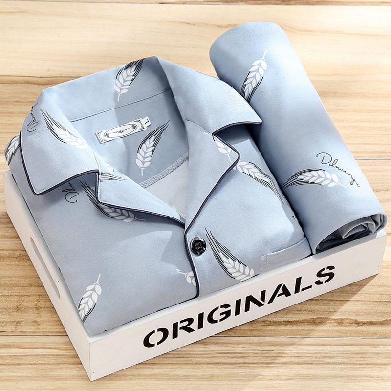 100% высококачественная мужская пижама - с длинным рукавом, повседневная коллекция весна/осень 2023 для молодежи и людей среднего возраста