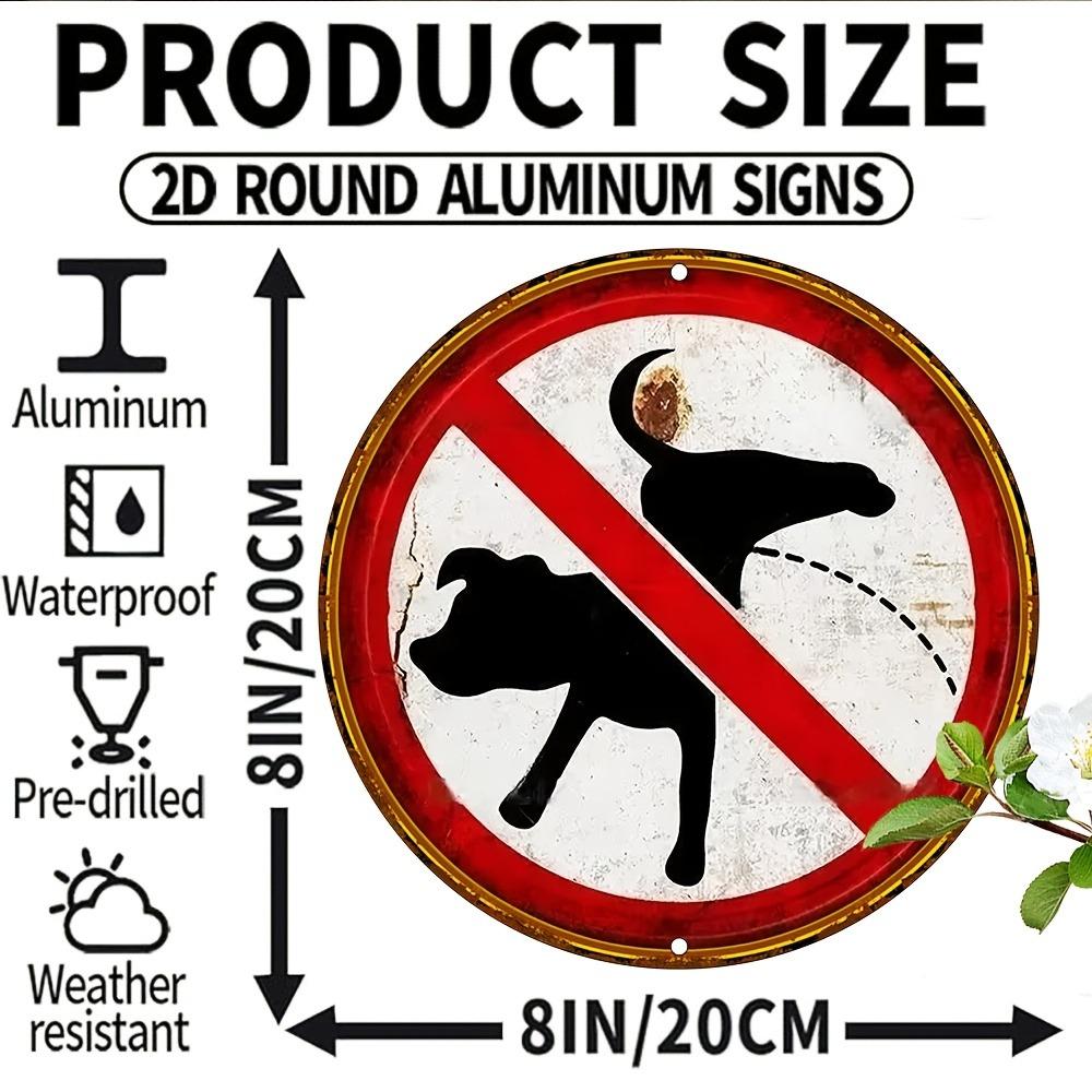 pc Vintage No Dog Pooping Metal Sign Inch Round Rustic Home Decor Outdoor Waterproof UV Resistant