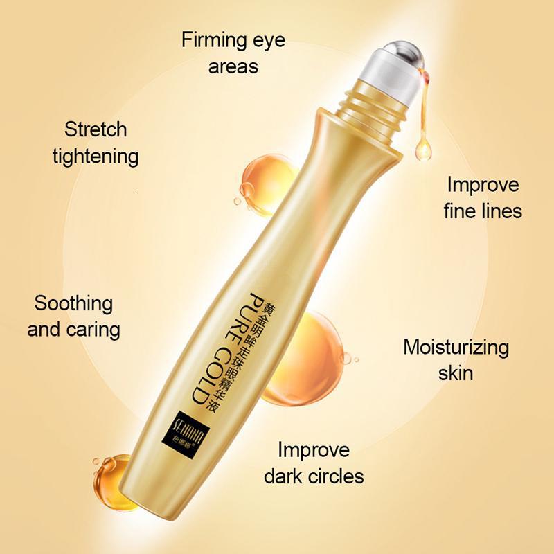 24K Whitening Bright Eyes Roll-on Serum Remove Puffiness Dark Circles Eye Fine Lines Anti-Aging Moisturizing Firming Eye Cream