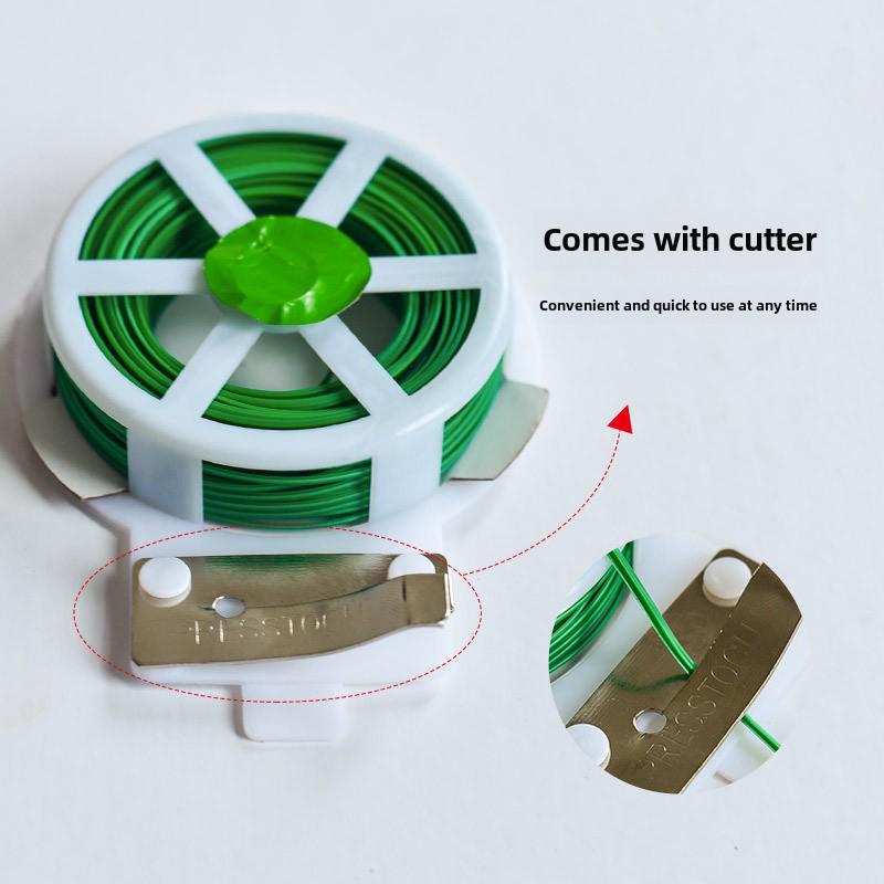 PVC Gardening Tie: Green Plastic-Coated Wire for Flowers & Trees