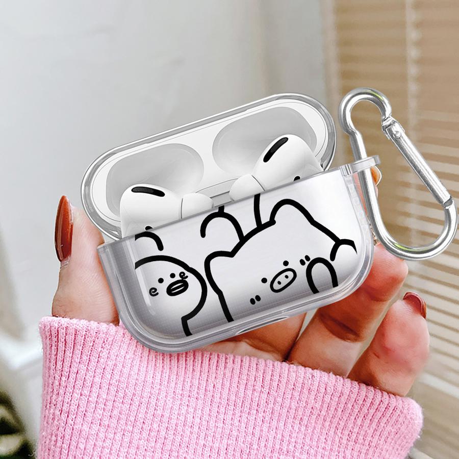 Милый Чехол с Животными для Airpods 2 Pro2 Pro 4 1 3 Pro3 Прозрачный Чехол-Крышка для Наушников