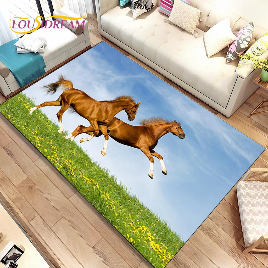3D животных Pentium Fine Horse Коврик большой, ковер для гостиной, спальни, дивана, коврик для украшения, детский нескользящий напольный коврик