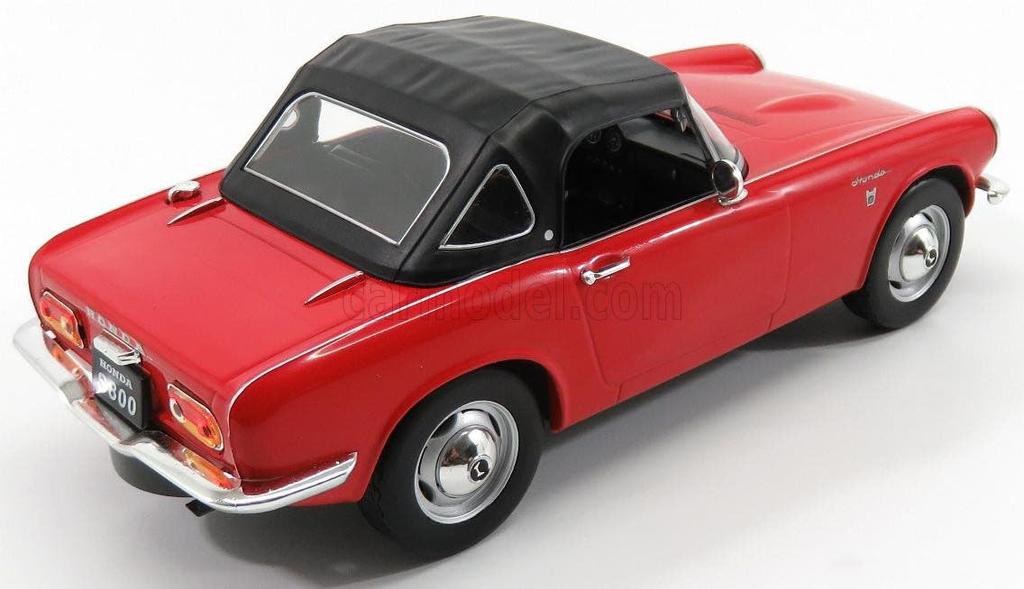 TRIPLE9 Scale Honda S800 1966 Soft Top Closed Red Diecast Car 1/18