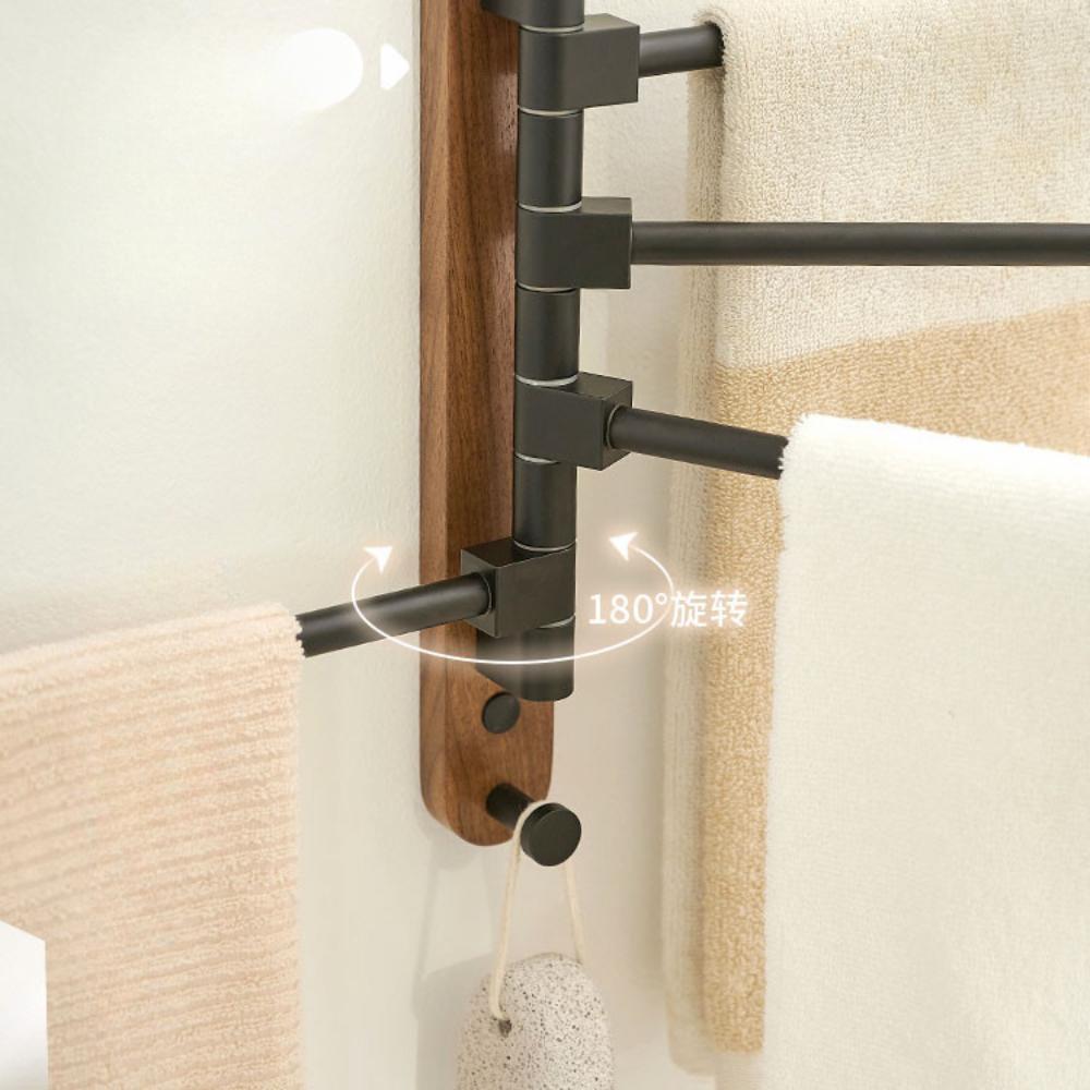 Поворотные вешалки для полотенец из грецкого ореха, держатель для полотенец и халатов, настенные, вращающиеся аксессуары для ванной