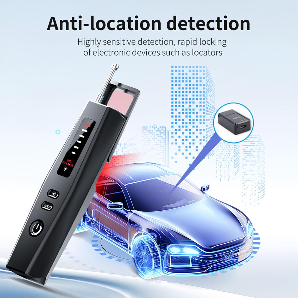 Portable Wireless Camera Detector RF Detector GPS Tracker 6 Level Sensitivity Adjustment Built in Battery Infrared