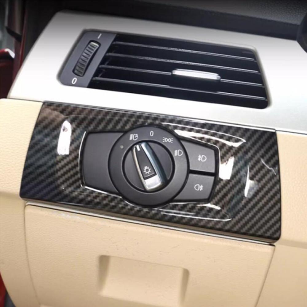 YAQP6 For BMW 3 Series E90 E92 E93 2005-12 ABS Car Styling Headlight Switch Button Frame Trim Cover Stickers Auto Interior Accessories