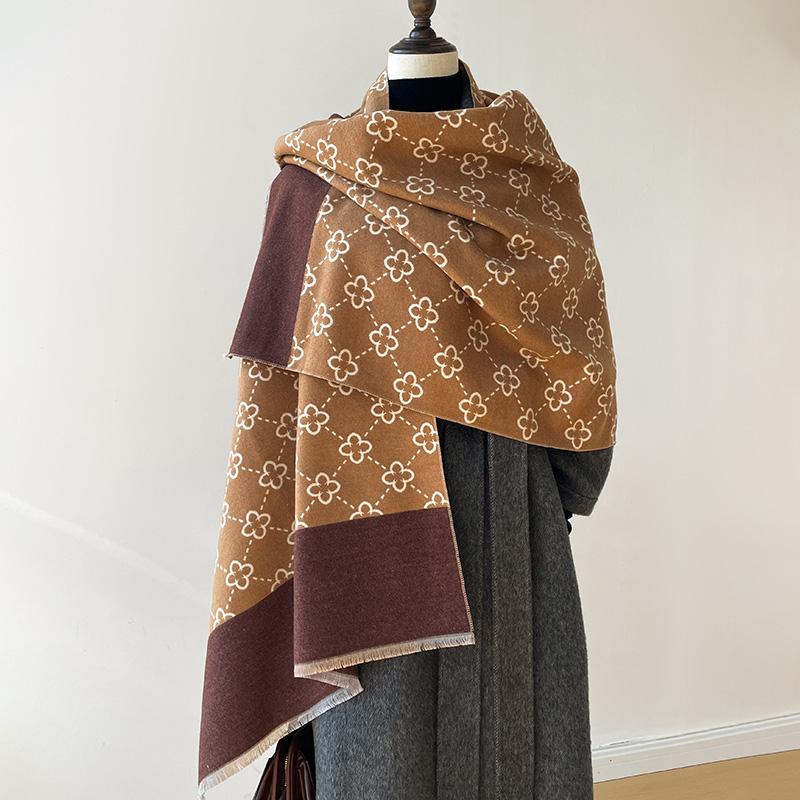 НОВЫЙ роскошный зимний толстый теплый шарф для женщин, кашемировая шаль и палантины, шейный платок Bufanda, женский, длинный, Tessel Echarpe