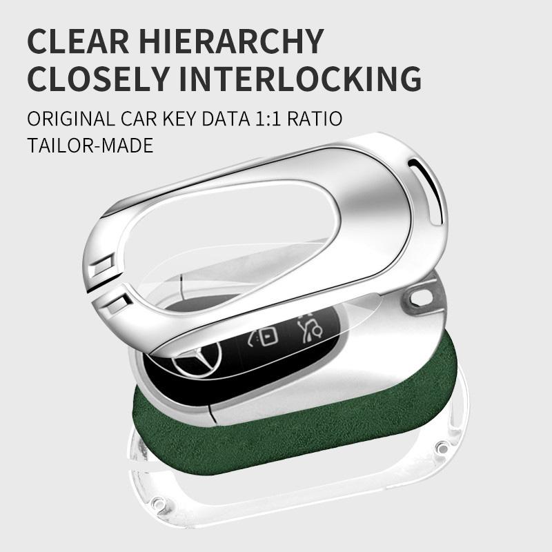 CRV1 Alloy Style Car Key Case Cover Shell Fob Key Case Waterproof For Mercedes Benz 2021 C/S Class W223 W206 S350L S400L S450L S500L