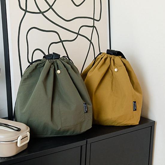 Изолированная сумка для ланча, большая вместимость, водонепроницаемая, износостойкая, с завязками, портативная, термоизолированная, для пикника, хранения, сумка-бенто