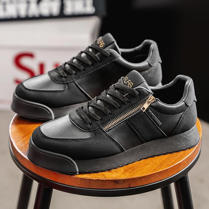 Дизайнерская мужская обувь Слипоны Лоферы Боковая молния Дышащие Модные Нескользящие Для улицы Преппи Повседневные Кроссовки для выпускной церемонии