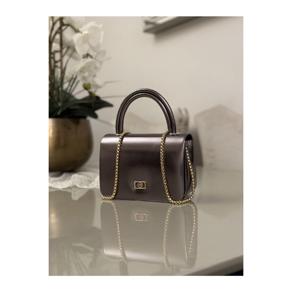 Женская сумка золотого цвета с золотым блестящим ремешком-цепочкой Женская сумка на плечо Сумка для вечернего платья