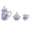 15Pcs 1:12 Dollhouse Miniature Tableware Porcelain Ceramic Tea Cup Set