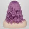 MISSQUEEN Женский натуральный волнистый парик до плеч с челкой, фиолетовый волнистый парик из синтетического волокна для Хэллоуина, косплея, вечеринки