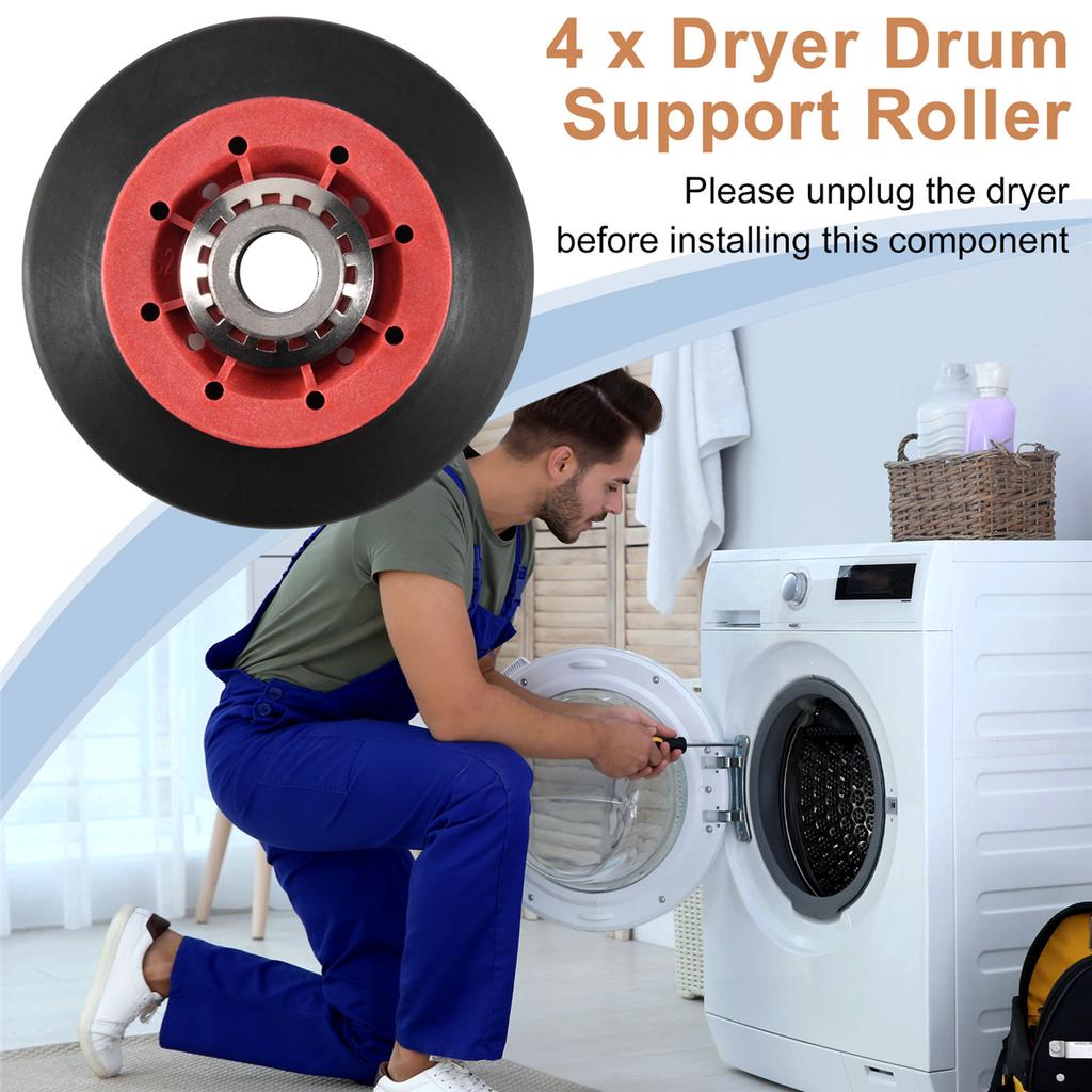 4 шт. 8536974 ролик барабана сушилки подходит для Whirlpool, Kenmore - заменяет 8536974, 8536973, W10314171, WPW10314173, PS11752609