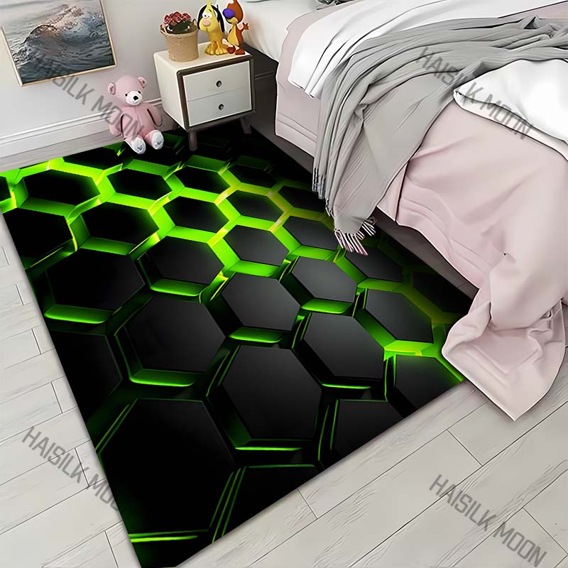 3D Personalized Honeycomb Grid Pattern Carpet for Living Room Bedroom Bedside Floor Mat Sofa Table Area Rugs Home Decor