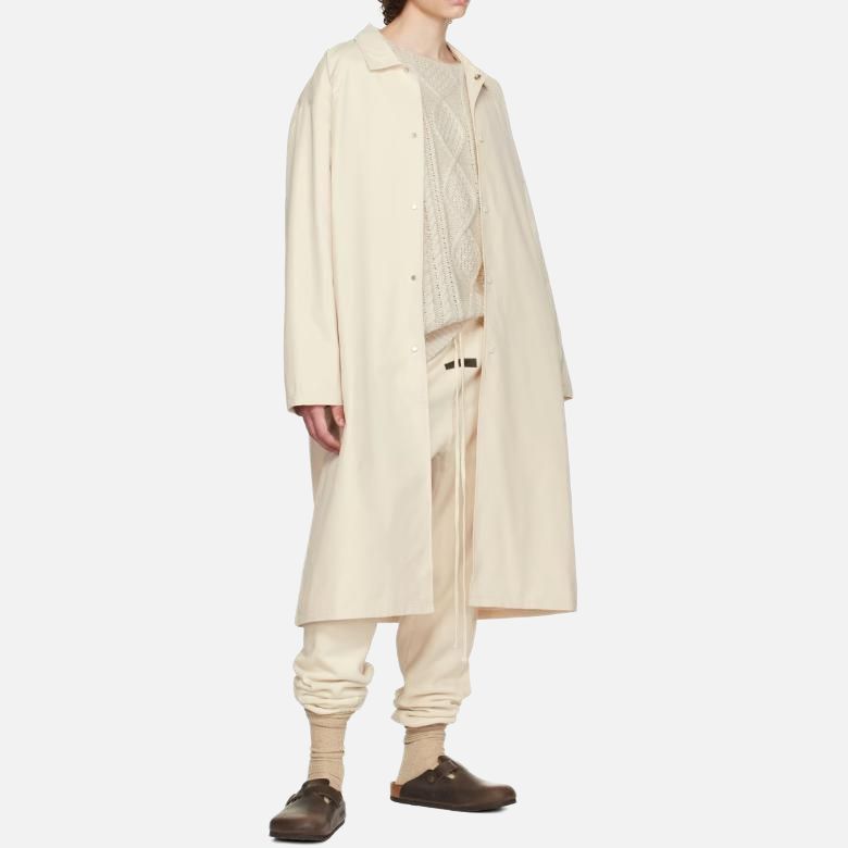 Fear of God Essentials Осень Зима 2022 Длинное Пальто Мужская Верхняя Одежда Яичная Скорлупа-Белый FOG-SS22-712