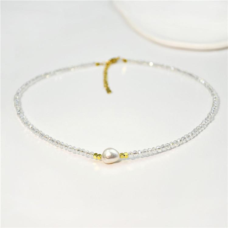 SP  Natural Freshwater Pearl Handmade Beads Natural Colorful Crystal Beaded Necklace for Women