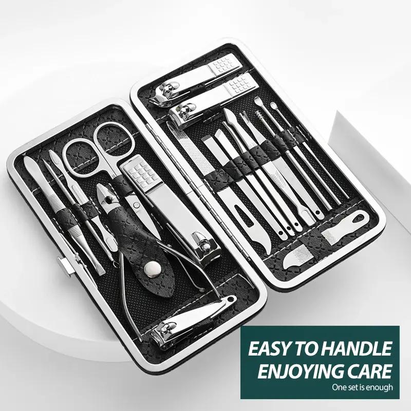 Home Nail Trimming Set 19 Piece Set Of Beauty Tools Home Manicure Foot Trimming Eagle Beak Pliers Care Kit Nail Knife Nail Clipper Set