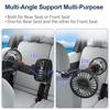 Two-Head 3 Speed 360° Rotation Car Back Rear Seat Fan Car Cooling Fan Air Cooling Fan Headrest Fan