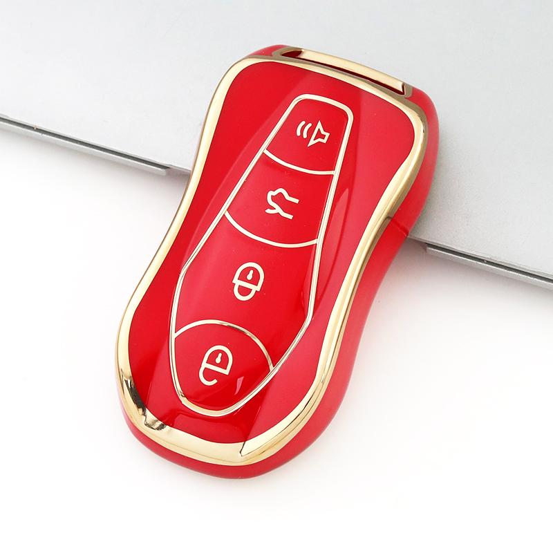 Gold Edge Keyless Protector for Geely Tugella Azkarra FY11 Atlas Pro New Emgrand GS X6 SUV EC7 TPU Car Remote Key Cover Case Shell Fob
