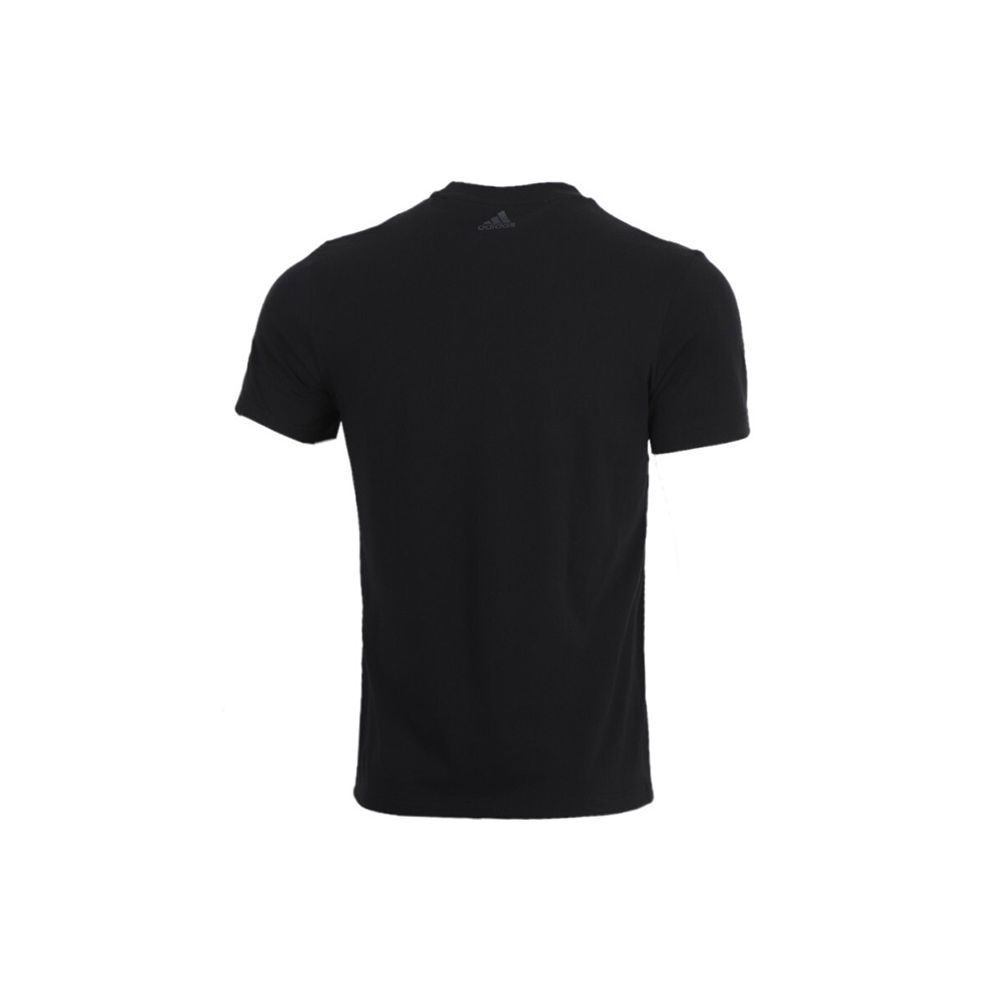 Adidas Повседневная спортивная футболка с круглым вырезом, дышащая футболка с коротким рукавом, мужские топы, черный GL5641