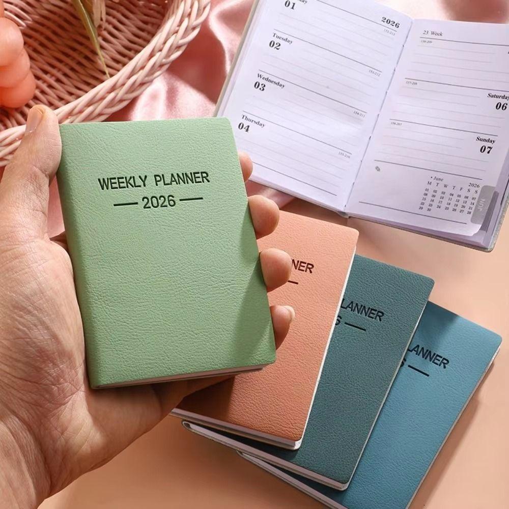 Softside 2026 Agenda Book Portable Journal Notebook Schedule Writing Pads A7 To Do Planner  Student