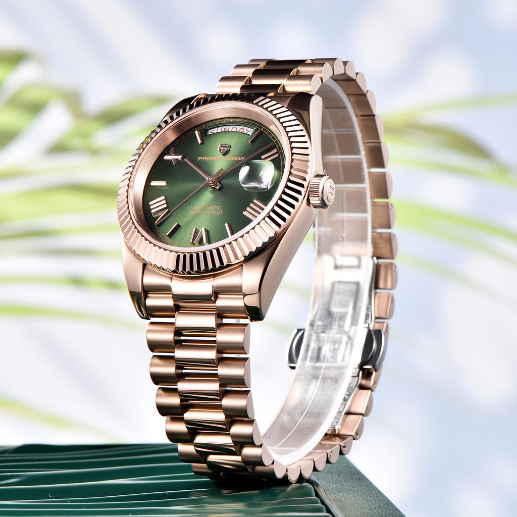 New PAGANI DESIGN DD40 Rose Gold Men's Watches Luxury NH36 Automatic Watch For Man Mechanical Wristwatch AR Sapphire Mirror