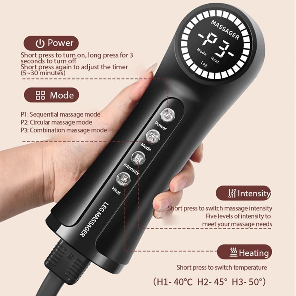 360° Coverage Leg Massager Electric Air Pressure Calf Massager Hot Compress Knee Thigh Massage Leg Beauty Instrument