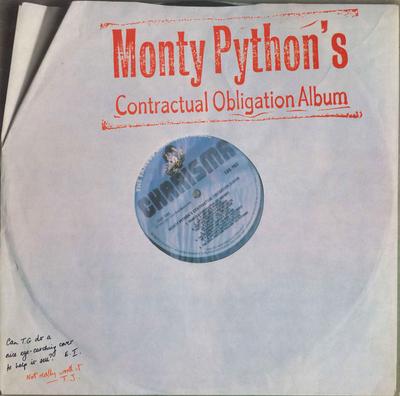 Виниловая пластинка MONTY PYTHON Monty Pythons Contractual Obligati CAS1152 Charisma 1980 Великобритания Музыка Другое Б/у