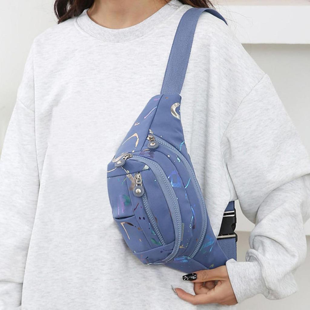 Outdoor Waist Bag Women Casual Fanny Bum Bag Running Jogging Belt Pouch Zipped Mobile Phone Bag Chest Pack Crossbody Purse