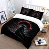 Samurai Warrior Under Eclipse Bedding Duvet Cover Set  (1*Duvet Cover 2*Pillowcases, without duvet insert)