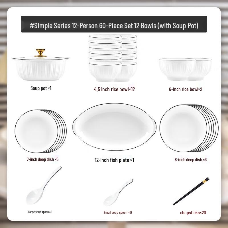 Kangmo Nordic Style Underglaze Ceramic Dinnerware Set