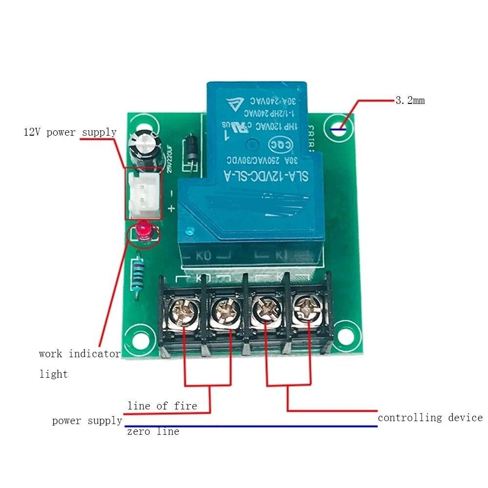 30A 250V High Current Switch Board Normally Closed Relay Board 12V Input Switch Control 30A Output