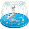 Extra-Large 170cm/66.93inch PVC Kids' Water Sprinkler Foldable Inflatable Spray Mat Summer Cool-Down Toy