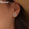 Bamoer Original 925 Silver Spider Earring Skull Grimace Ear Stud Animal For Women Men Halloween Party Gift Fine Jewelry