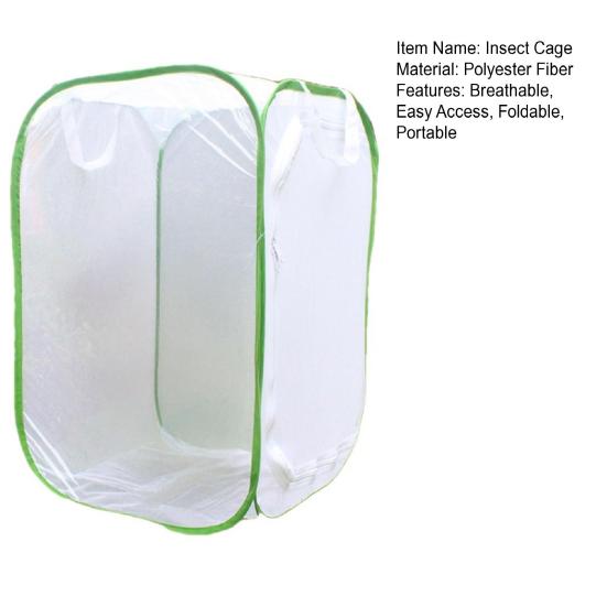 Foldable Butterfly Cage Pop-up Mesh Tent with Zipper Door Butterfly Habitat Cage Insect House for Raising Caterpillars And Butterflies