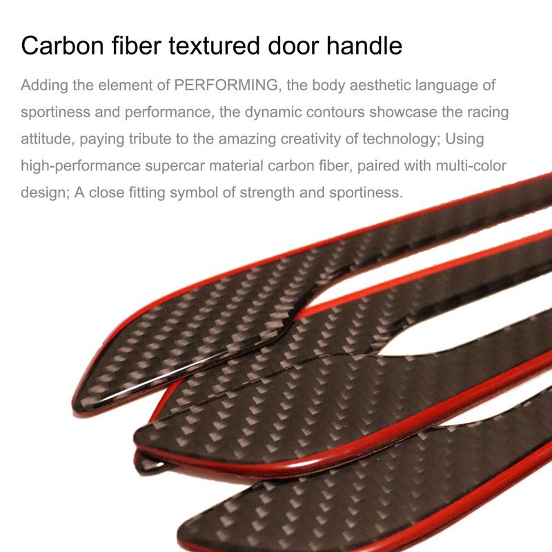For Tesla Model 3/Y 2017-2025 Carbon Fiber 4PCS Door Handle Sticker Cover Model Y Juniper Carbon Fiber Resin Dropping Process
