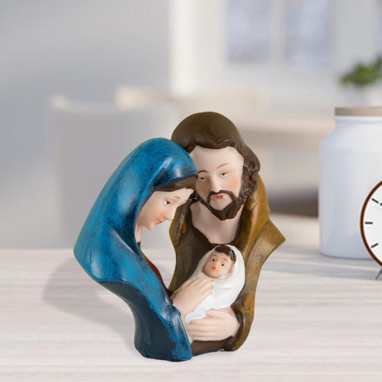 Статуэтка святого семейства Yousheng, рождественская статуэтка из смолы, Иосиф, Дева Мария, Иисус, рождение Иисуса, скульптура, украшение для домашнего офиса, настольное украшение, орнамент
